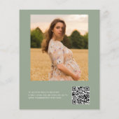 Sage Green QR Code Wildflower Baby in Bloom Shower (Achterkant)