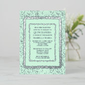 Sage Green Quinceañera Invitation Glam Sparkle (Debout devant)