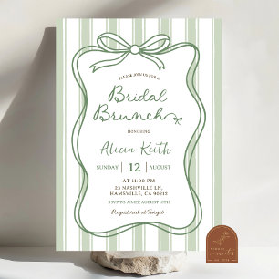 Sage Green Quirky bruids douche uitnodiging