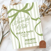 Sage Green Quirky Stripes Faire-part de mariage