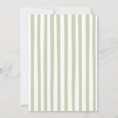 Sage Green Quirky Stripes Invitation de douche nup (Dos)