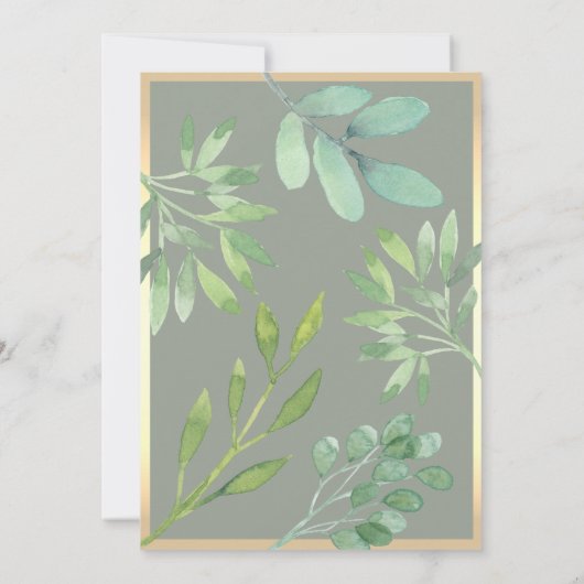 Sage Green Rehearer Dîner Invitation (Dos)