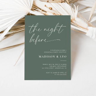Sage Green Rehearsal Dinner Invitation Kaart