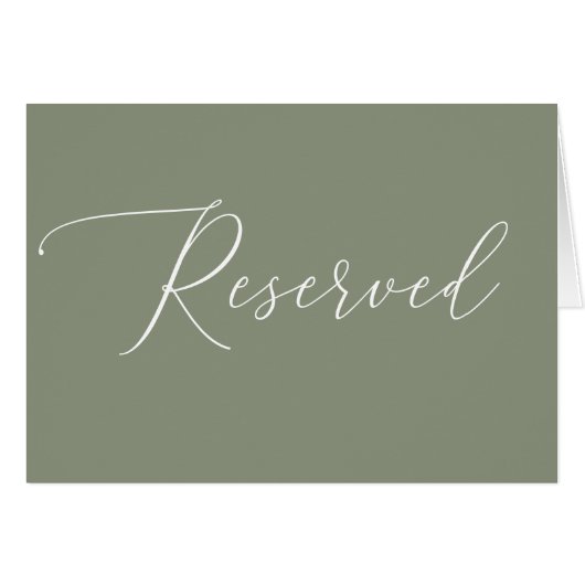 Sage Green Reserved Wedding Sign | Elegant Script (Devant Horizontal)