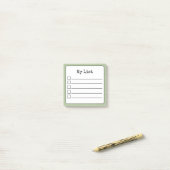 Sage Green Retro Lined Checklist Post-it® Notes (Op bureau)