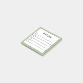 Sage Green Retro Lined Checklist Post-it® Notes (Schuin)