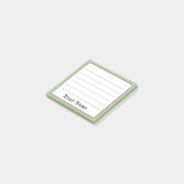 Sage Green Retro Voeg Jouw naam toe Vol Post-it® Notes (Schuin)