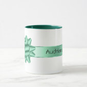 Sage Green Ribbon Bow Kerstmis Mok (Midden)