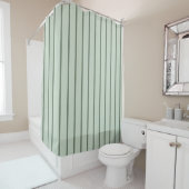 Sage Green rideau de douche à deux tons rayés (En situation)
