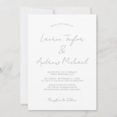 Sage Green Romantic Modern Wedding Invitation Kaart (Voorkant)