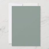 Sage Green Romantic Modern Wedding Invitation Kaart (Achterkant)