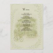 Sage Green Romantisch Wedding Outdoor Café Program Menu (Voorkant)