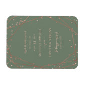 Sage Green Roos Gold Geometric Save the Date Magneet (Horizontaal)