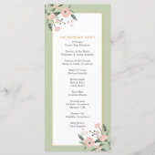 Sage Green & Roos Pink Garden Elegant Wedding Programma (Achterkant)