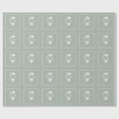 Sage Green Roos Wedding Wrapping Paper Cadeaupapier (Vlak)