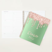 Sage Green Rose Gold Drift Parties scintillant Éti (Devant avec enveloppe)