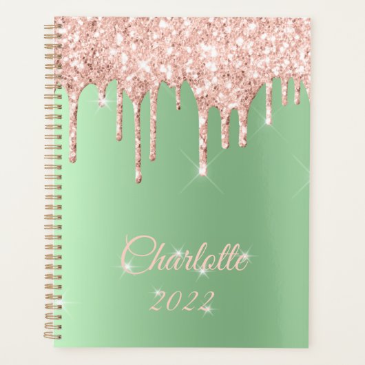 Sage Green Rose Gold Drift Parties scintillant Éti (Devant)