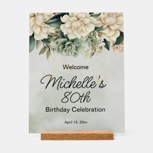 Sage Green Roses blanches 80e anniversaire (Recto)