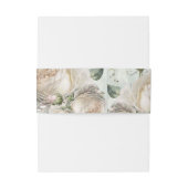 Sage Green Roses Greenery Wedding Uitnodigingen Wikkel (Achterkant Voorbeeld)