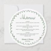 Sage Green Round Whimsical Frame Wedding Menu (Devant)