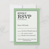Sage Green RSVP Card (Devant)
