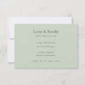 Sage Green RSVP Card | Minimal Elegant Wedding Res (Devant)