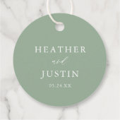 Sage Green Rustic Elegant Wedding Bedankjes Labels (Achterkant)