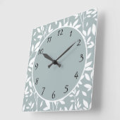 Sage Green Rustic Floral Leaves Farmhouse Vierkante Klok (Hoek)