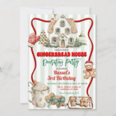 Sage Green Rustic Gingerbread Decorating Party Kaart (Voorkant)
