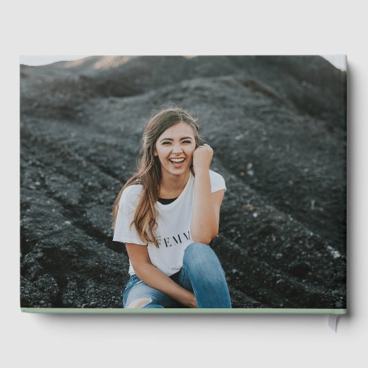 Sage Green Rustic in het houden van geheugen Funer Gastenboek (Achterkant)