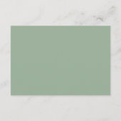 Sage Green Rustic Mariage Détails Cartes (Dos)