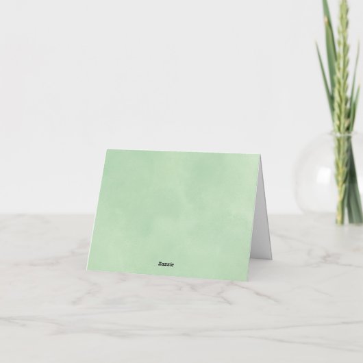 Sage Green Rustic Mountain Evergreen Trees Script Bedankkaart (Achterkant)