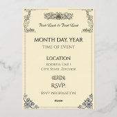 Sage Green Rustic Royal Mariage Foil Invitation (Verso)