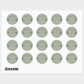 Sage Green Rustic Wedding Dank u Sticker (Vel)