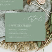 Sage Green Rustic Wedding Details Cards Informatiekaartje