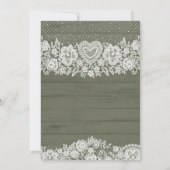 Sage Green Rustic Wood & Lace Sweet 16 Verjaardag Kaart (Achterkant)