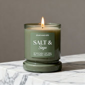 Sage Green Salt & Saga Custom Candle Label Sticker