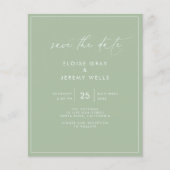 Sage Green Save the Date (Voorkant)
