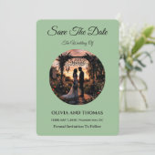 Sage Green Save the Date Card (Staand voorkant)