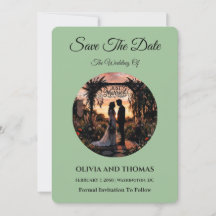 Sage Green Save the Date Card