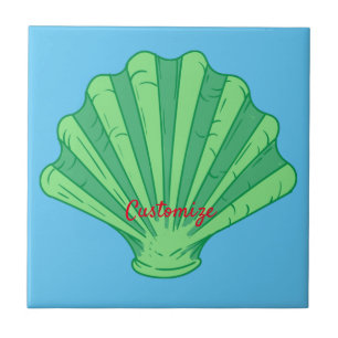 Sage Green Scallop Shell Thunder_Cove Tegeltje