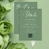 Sage Green Script Baby Shower Kaart
