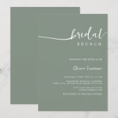 Sage Green Script Bruids Brunch Uitnodiging (Voorkant / Achterkant)