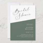 Sage Green Script Moderne Bridal Douche Invitation (Devant)