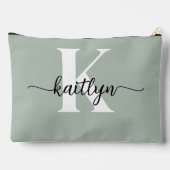 Sage Green Script Monogram Etui (Achterkant)