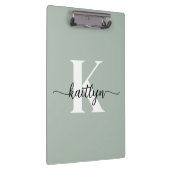 Sage Green Script Monogram Klembord (Rechts)
