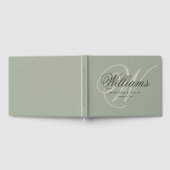 Sage Green Script Monogram Weddenschap Gastenboek (Volledig)