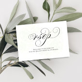 Sage Green Script QR Code Wedding RSVP Card
