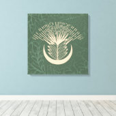 Sage Green Serenity: Boho geometrisch Canvas Afdruk (Insitu (Houten vloer))