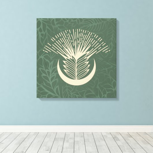 Sage Green Serenity: Boho geometrisch Canvas Afdruk (Insitu (Houten vloer))